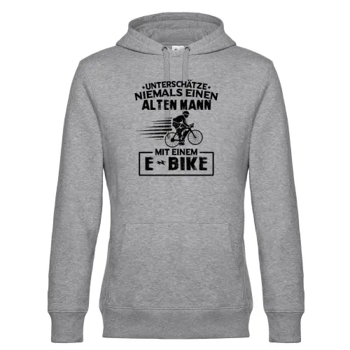 E Bike Fahrrad Rentner Radfahrer Fahrradfahren Hoodie Männer King Hooded