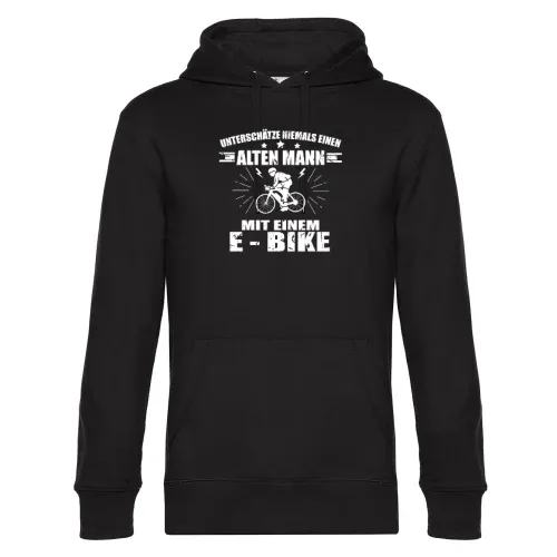 E Bike Fahrrad Rentner Radfahrer Fahrradfahren Hoodie Männer King Hooded