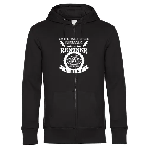 E-Bike Rentner auf einem Ebike Fahrrad Männer Hoodie