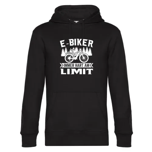 E-Biker Hart Am Limit EBike EMTB Mountainbiker Hoodie Männer King Hooded