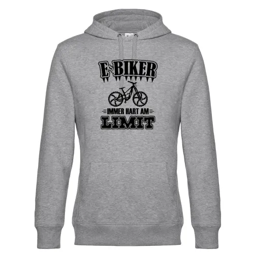 E-Biker Hart Am Limit EBike EMTB Mountainbiker Hoodie Männer King Hooded