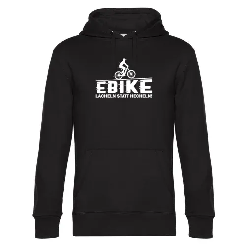 Ebike Radfahrer Lächeln Statt Hecheln E-Bike Motiv Hoodie Männer King Hooded