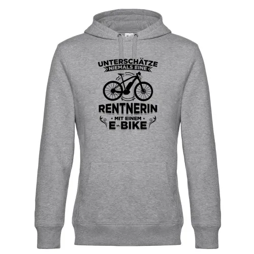 Ebike Rentnerin E-Bike Radfahrer Oma Rente Motiv Hoodie Männer King Hooded