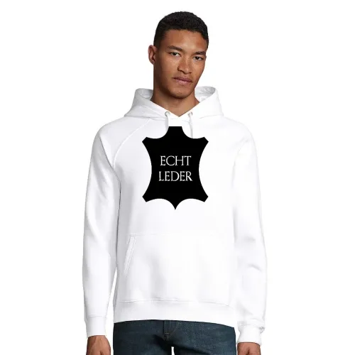 Echt Leder Emblem Hoodie Männer Stellar Bio