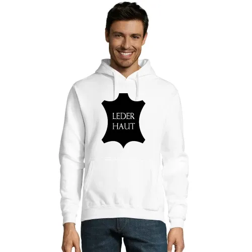 Echt Leder Lederhaut Emblem Hoodie