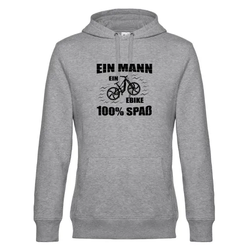 Ein Mann Ein E-Bike 100% Spaß Mountainbike Ebiker Hoodie Männer King Hooded