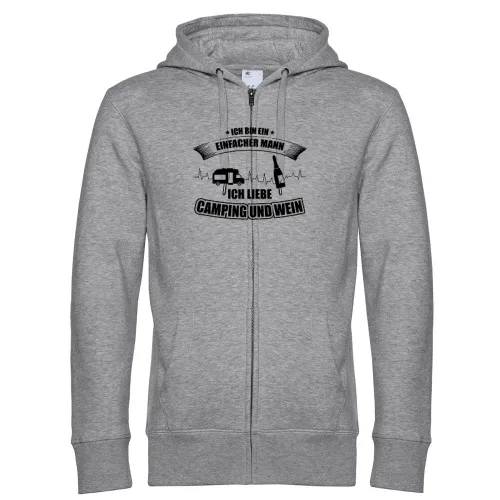 Einfacher Mann Liebt Camping und Wein Camper Puls Männer Hoodie