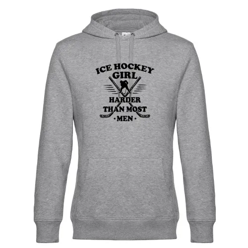 Eishockey Hockey Ice Hockey Girl Harder Than Men Hoodie Männer King Hooded