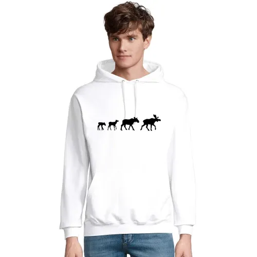 Elch Familie Männer Hoodie