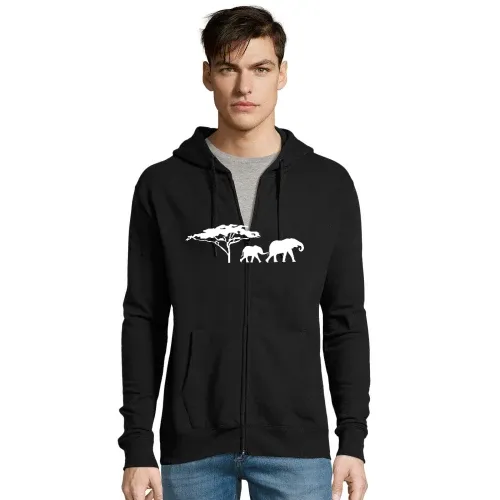 Elefanten in der Savanne Männer Hoodie