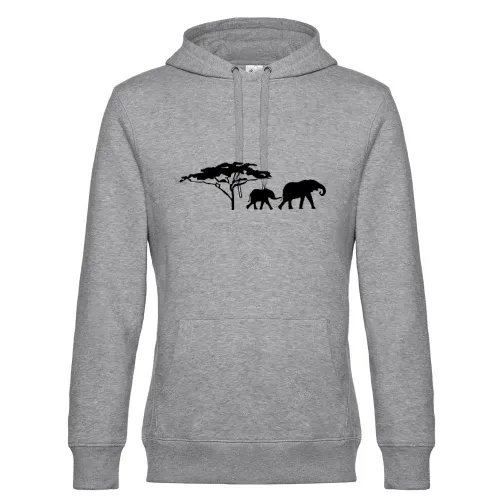 Elefanten in der Savanne Männer Hoodie