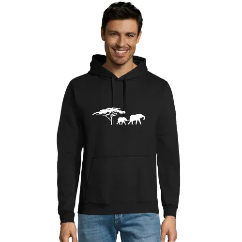 Elefanten in der Savanne Männer Hoodie