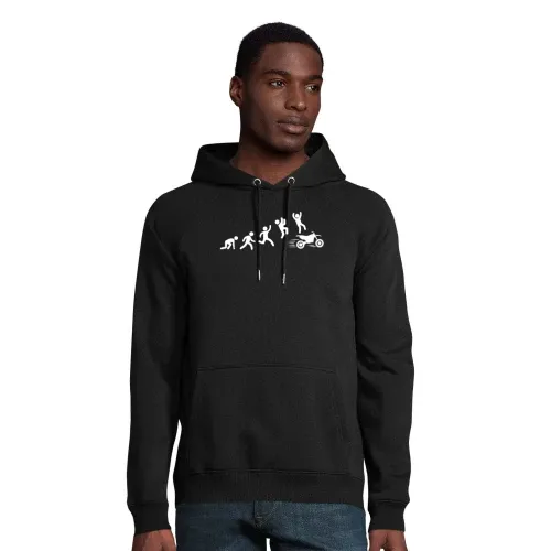 Enduro Stichmännchen Motorrad Evolution Hoodie Männer Stellar Bio