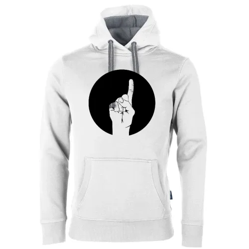 erhobener Zeigefinger im Kreis Männer Hoodie