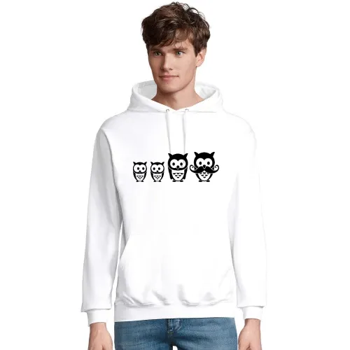 Eulen Familie Männer Hoodie