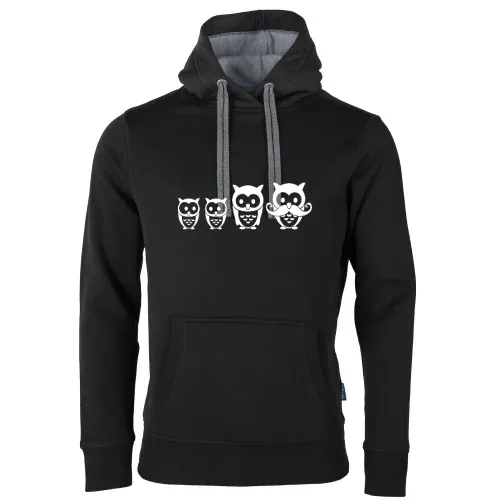 Eulen Familie Männer Hoodie