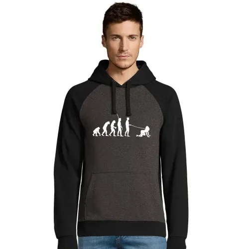 Evolution Mann geht gassi Männer Hoodie