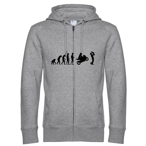 Evolution Motorrad mit Vater und Kind Männer Hoodie