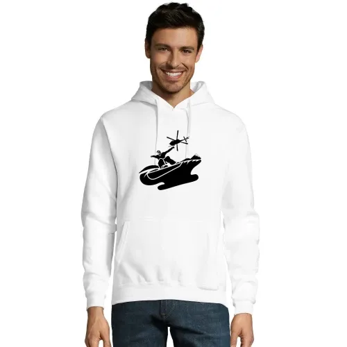 Extreme Snowboarder Hubschrauber Helicoptersprung Hoodie Männer Snake