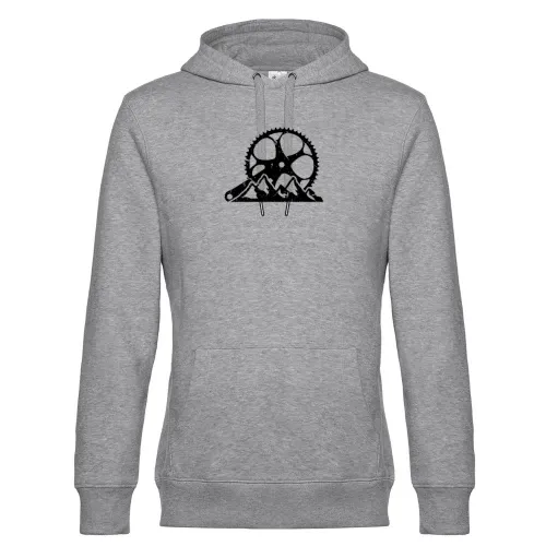 Fahrrad Kurbel Kettenblatt Gebirge Berglandschaft Hoodie Männer King Hooded