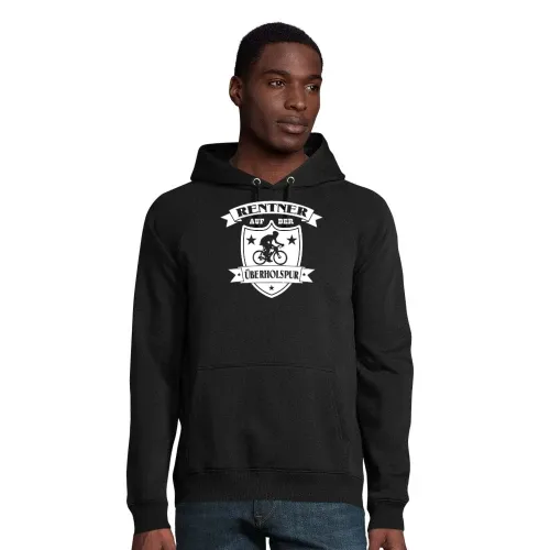 Fahrrad Rentner auf der Ueberholspur Hoodie Männer Stellar Bio
