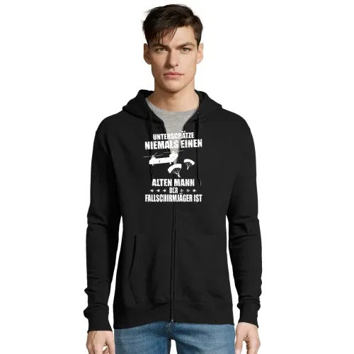 Fallschirmjäger Alter Mann Spruch Skydiver BW Männer Hoodie