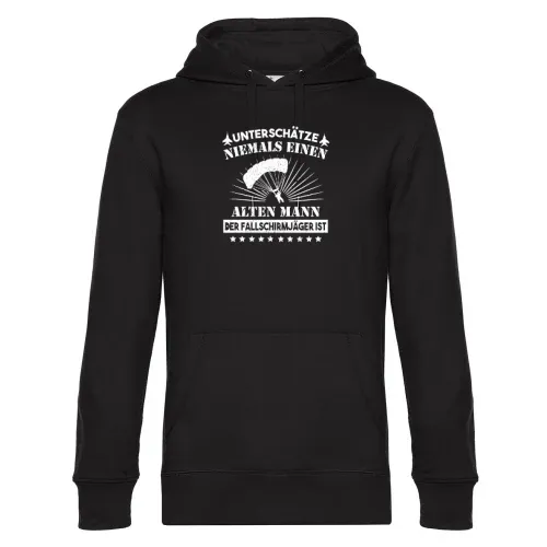 Fallschirmjäger Alter Mann Spruch Skydiver BW Hoodie Männer King Hooded