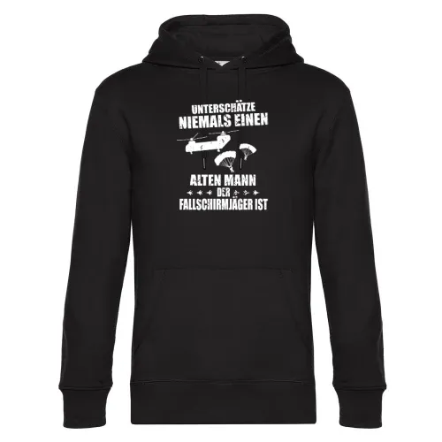 Fallschirmjäger Alter Mann Spruch Skydiver BW Hoodie Männer King Hooded