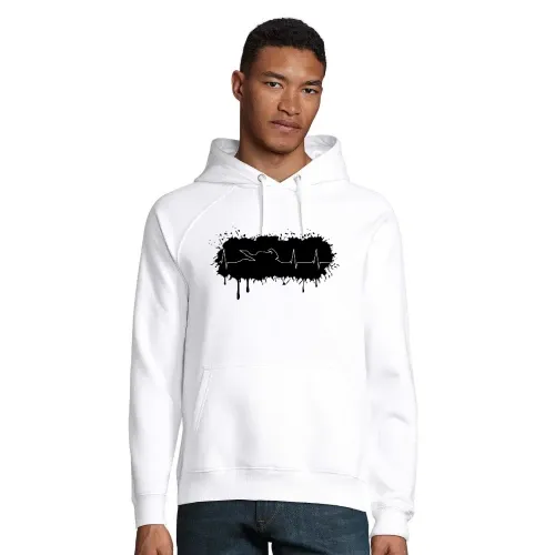 Farbklecks Biker Herzschlag Männer Hoodie