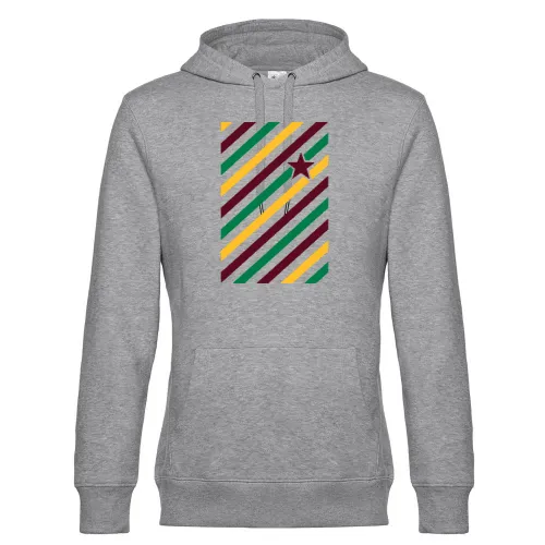 Farbspiel in diagonalen Streifen und Stern Hoodie Männer King Hooded