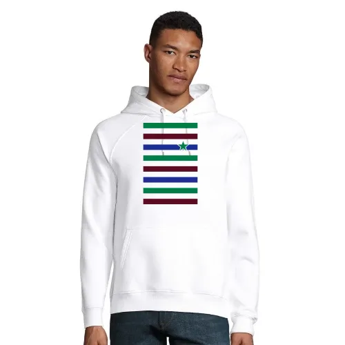 Farbspiel in Streifen und Stern Hoodie Männer Stellar Bio