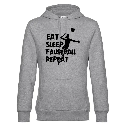 Faustballerin Eat Sleep Faustball Repeat Motiv Hoodie Männer King Hooded