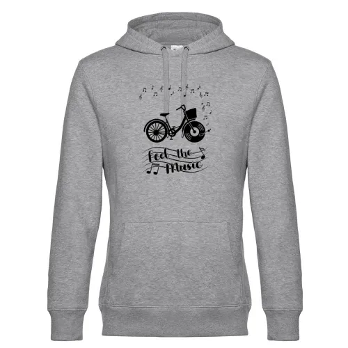 Feel The Music Fahrrad mit Vinyl Schallplatte Hoodie Männer King Hooded