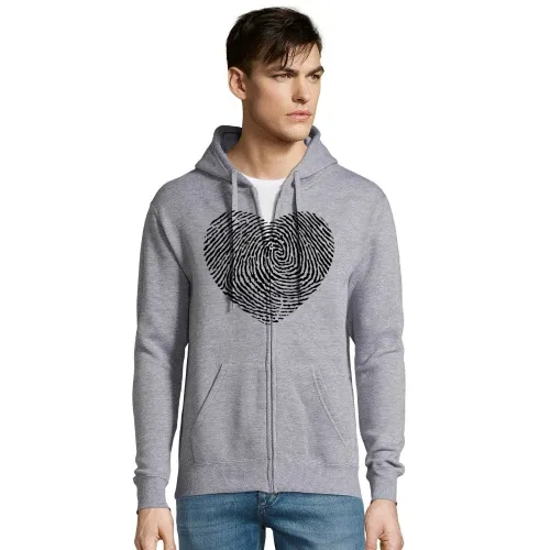 Fingerabdruck mit Herz Männer Hoodie