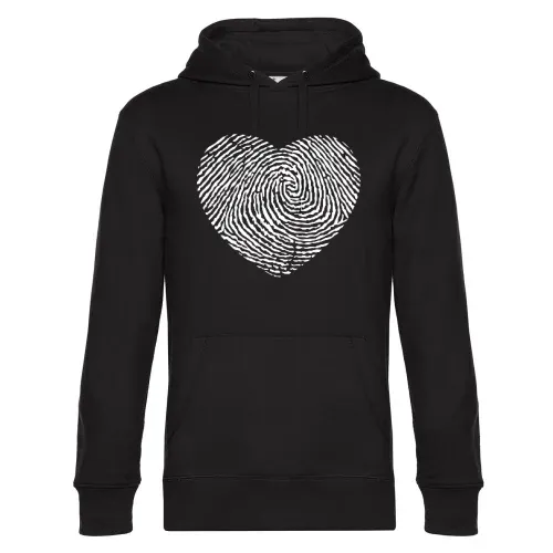 Fingerabdruck mit Herz Männer Hoodie
