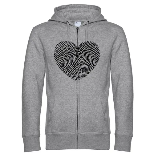 Fingerabdruck mit Herz Männer Hoodie