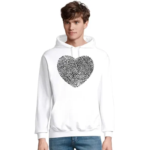 Fingerabdruck mit Herz Männer Hoodie