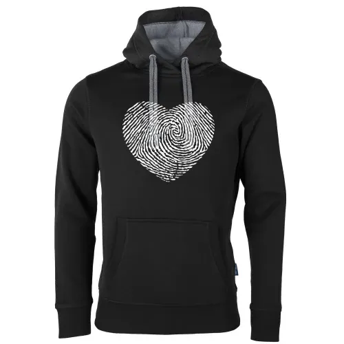 Fingerabdruck mit Herz Männer Hoodie