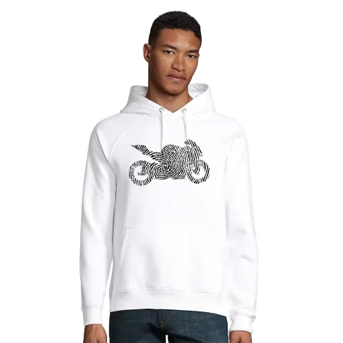 Fingerabdruck Motorrad Männer Hoodie