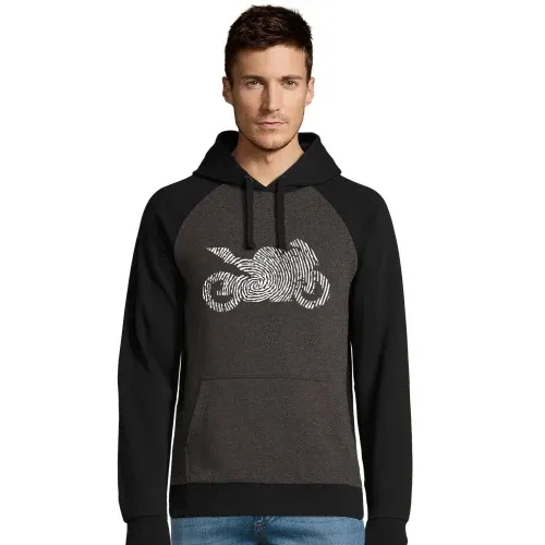 Fingerabdruck Motorrad Männer Hoodie