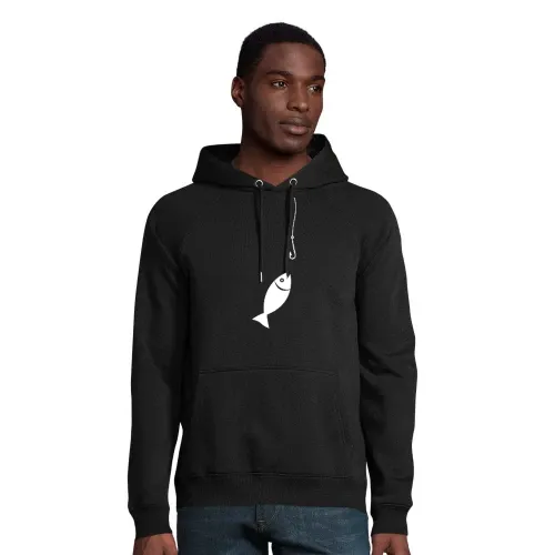 Fisch an der Angeln Männer Hoodie