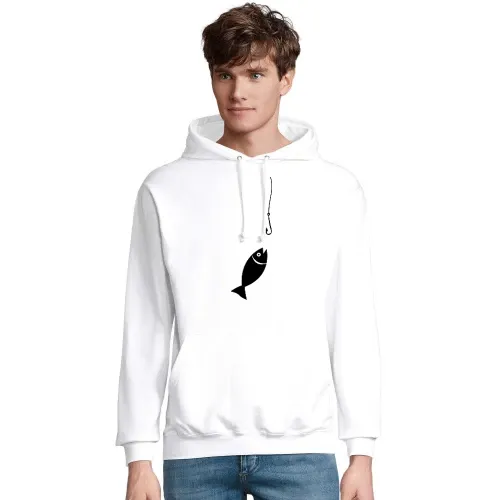 Fisch an der Angeln Männer Hoodie