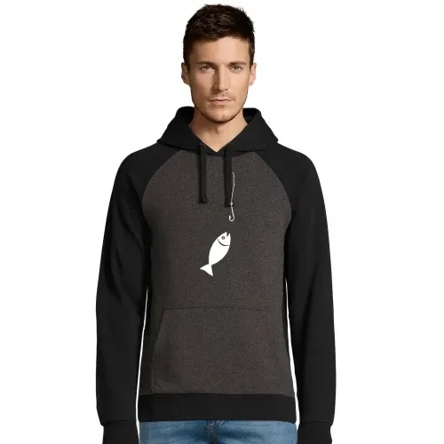 Fisch an der Angeln Männer Hoodie