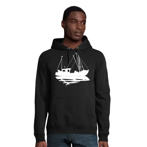 Fischkutter vs. Yacht Männer Hoodie