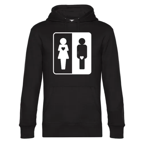 Frau und Mann mit Herz Männer Hoodie