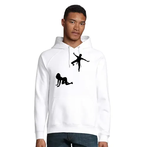 Frau wartet auf Fallschirmspringer Männer Hoodie