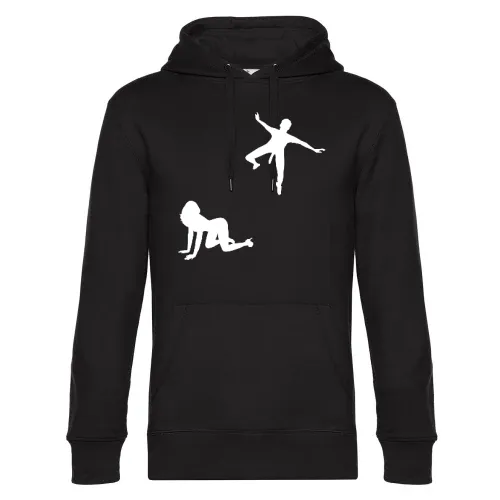 Frau wartet auf Fallschirmspringer Männer Hoodie