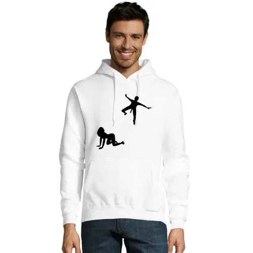 Frau wartet auf Fallschirmspringer Männer Hoodie