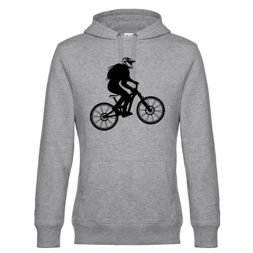 Fully Mountainbike mit Biker Cross Helm - MTB Bike Hoodie Männer King Hooded