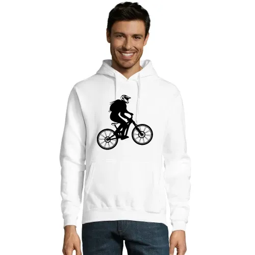 Fully Mountainbike mit Biker Cross Helm - MTB Bike Männer Hoodie Fully Mountainbike mit Biker Cross Helm - MTB Bike Hoodie